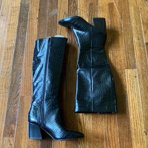 Bleecker & Bond Faux Leather Black Boot